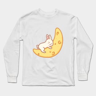 Bunny sleeping on a moon Long Sleeve T-Shirt